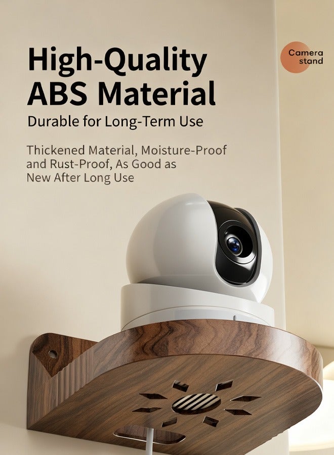 2 Pcs ABS Floating Wall Shelves with Adhesive for Security Cameras, Baby Monitors, Speakers,Universal Small Wall Shelf with Cable Hole,No Drill - Image 4