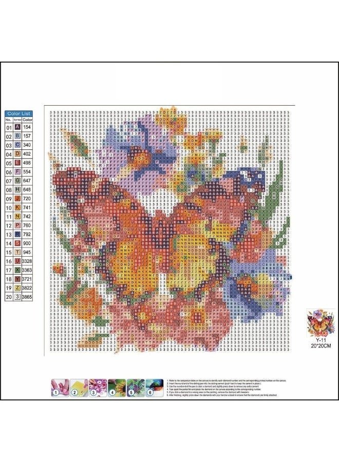 Diamond Painting Kit 5D Diamond Art Set for Kids & Adults DIY Wall Decor Craft, Butterfly Design, Acrylic Diamonds, Adhesive Canvas with Wooden Frame, Relaxing Hobby Art Kit, 20x20 cm - Image 4