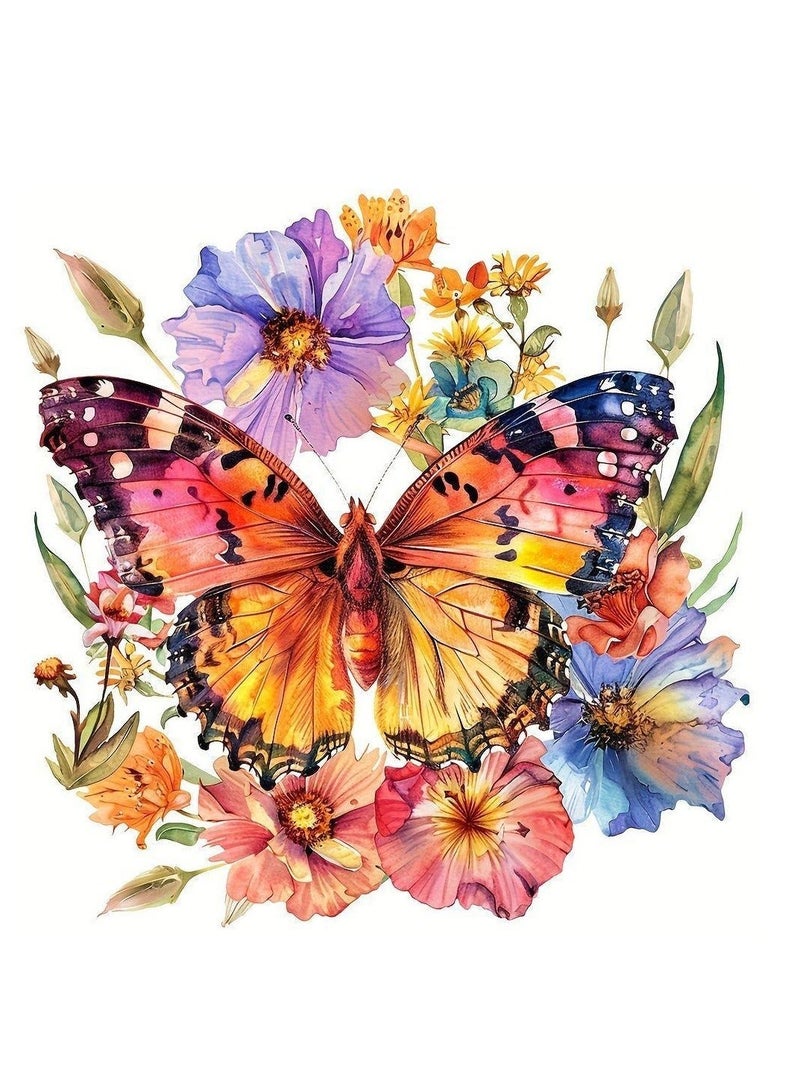 Diamond Painting Kit 5D Diamond Art Set for Kids & Adults DIY Wall Decor Craft, Butterfly Design, Acrylic Diamonds, Adhesive Canvas with Wooden Frame, Relaxing Hobby Art Kit, 20x20 cm - Image 2