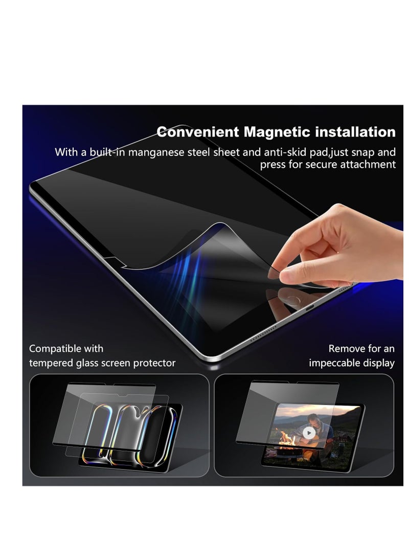 1Pack Magnetic Paper-Feel Screen Protector for iPad Pro 11 Inch M5 2025/M4 2024/iPad Air 11 inch M4 2026/M2 2024/M3 2025, Write and Draw Like on Paper, Detachable & Reusable Matte Film, Compatible with Tempered Film, High Sensitive - Image 3