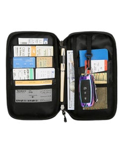 Generic Multifunctional RFID Passport Bag - Hanging Neck Hand-Held Key Bag - Multifunctional Business RFID Splash-Proof Change Card Bag Men's Portable Storage Box Can Store Cards, Boarding Passes, ID Cards, Money, Tickets With Zipper  - Image 4