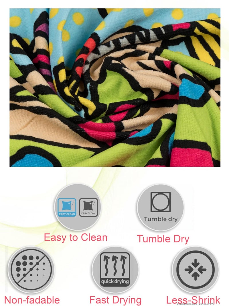 Yellow Bee Beach Girl Print Towel for Girls (250 GSM)- Blue, Pink, 8-16 Years - Image 4