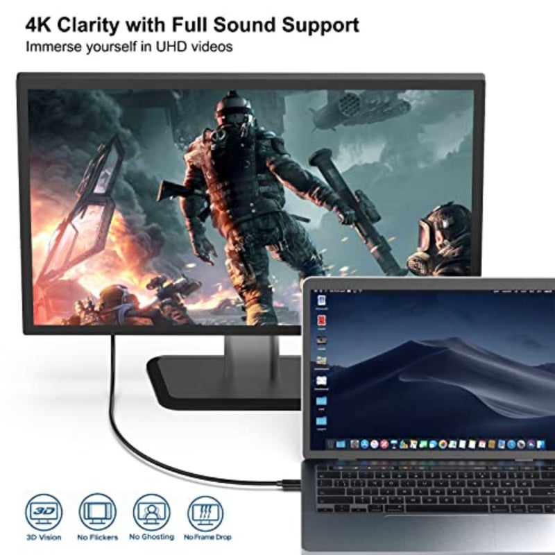 BENFEI USB C to DisplayPort 1.8 Meter Cable 8K@60Hz 4K@144Hz,USB Type-C to DP Adapter [Thunderbolt 3/4 Compatible] with iPhone 15 Pro/Max, MacBook Pro/Air 2023, iPad Pro, iMac, S23, XPS 17 and More - Image 2