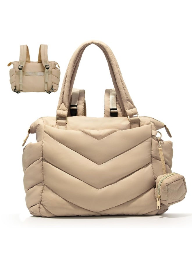 general Fluffy diaper tote bag mommy bag diaper bag with pacifier box backpack large-capacity lightweight mommy bag - Image 1