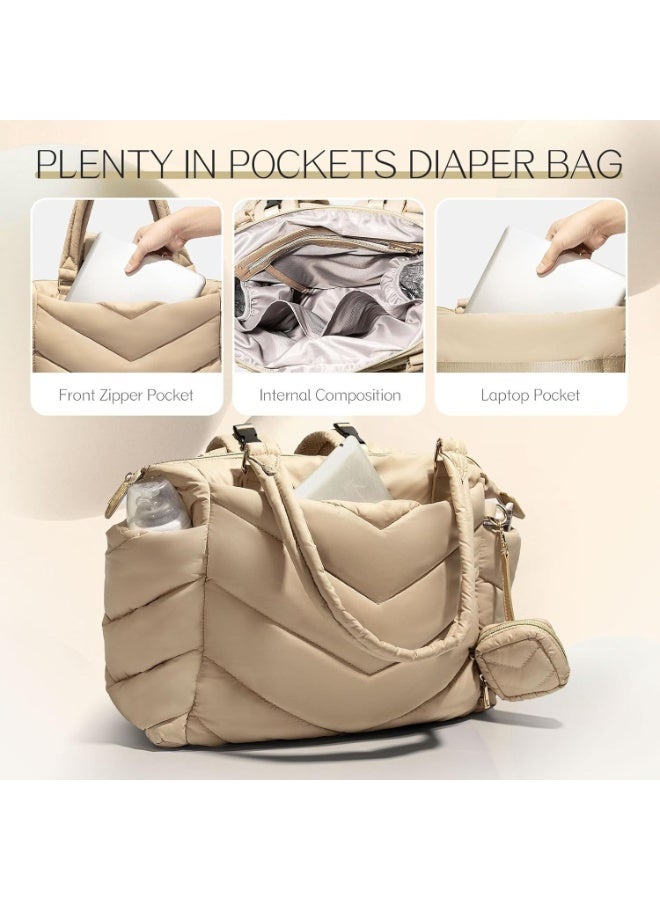 general Fluffy diaper tote bag mommy bag diaper bag with pacifier box backpack large-capacity lightweight mommy bag - Image 4