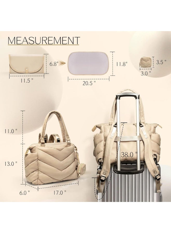 general Fluffy diaper tote bag mommy bag diaper bag with pacifier box backpack large-capacity lightweight mommy bag - Image 2