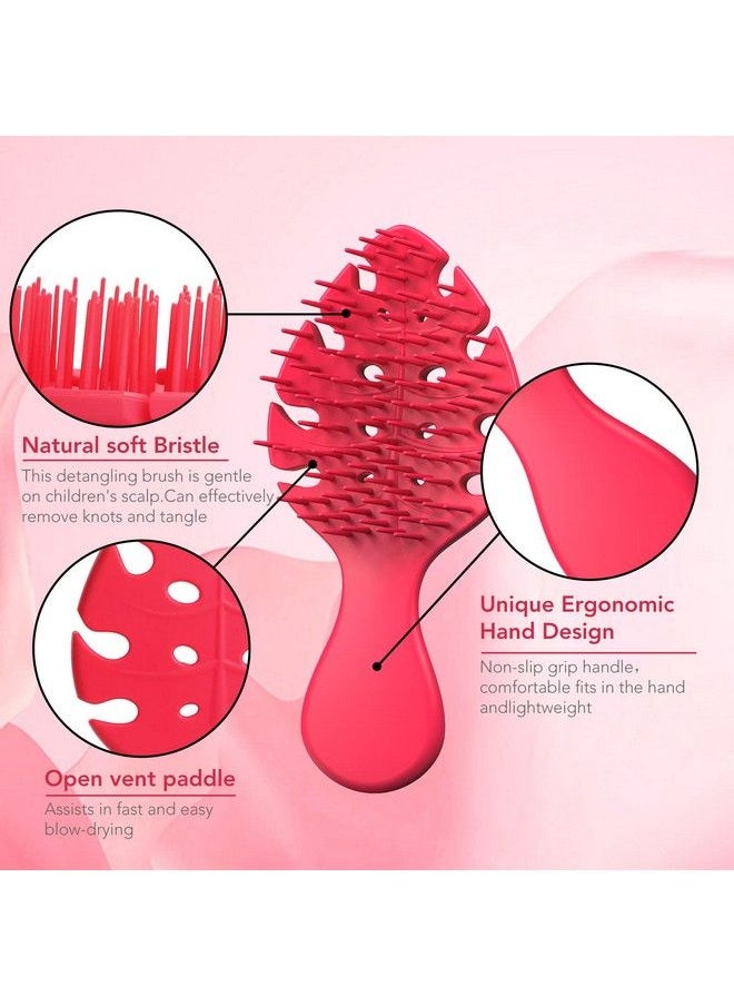 Candy Brush - ?????????? Small Hair Brush For Kids Toddlers Girls Styling Wet Brush Curly Hair Travel Detangling Vented Brushes Moodboosting Leaf Form Hairbrush With Strawberry Scented Red Small - Image 1