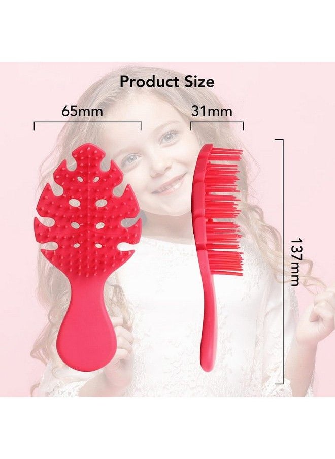 Candy Brush - ?????????? Small Hair Brush For Kids Toddlers Girls Styling Wet Brush Curly Hair Travel Detangling Vented Brushes Moodboosting Leaf Form Hairbrush With Strawberry Scented Red Small - Image 1