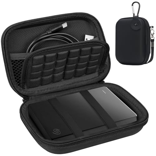 Lacdo Hard Drive Carrying Case for Seagate Portable/Game Drive for Xbox PS5, Toshiba Canvio Basics, WD My Passport Portable External Hard Drive HDD Case 1TB 2TB 4TB 5TB 6TB Shockproof Travel Bag,Black - Image 1