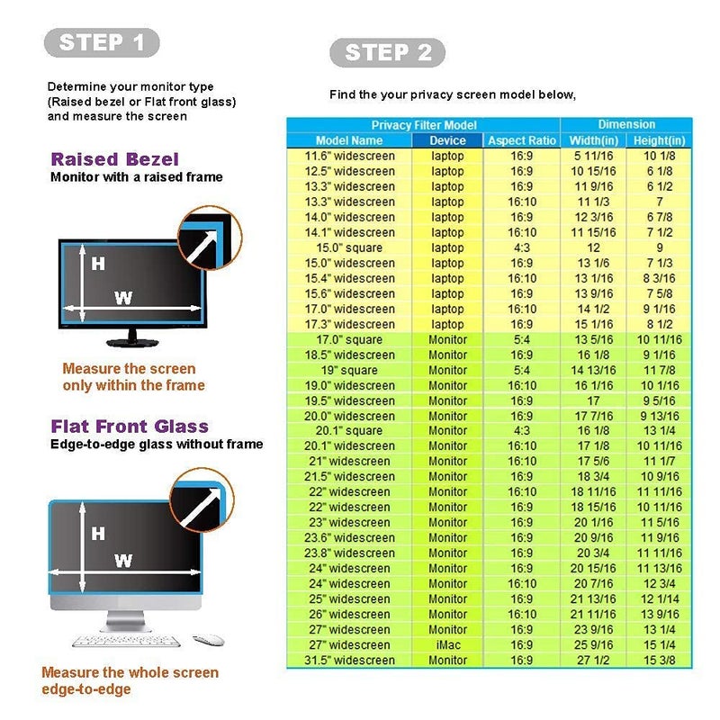 WELINC 22 Inch - 16:9 Aspect Ratio - Computer Privacy Screen Filter for Widescreen Monitor - Anti-Glare - Anti-Scratch Protector Film - Protects Your Eyes from Harmful Glare and Blue Light - Image 3
