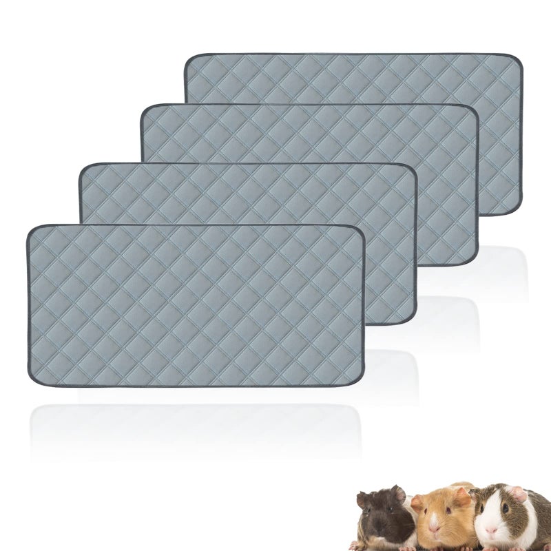 Mooydee 4 Pack Guinea Pig Cage Liners Washable Guinea Pig Bedding Super Absorbent  Waterproof  Non Slip Reusable Guinea Pig Pee Pads for Small Animals Rabbit Hamster Rat  for Midwest 48 x 24