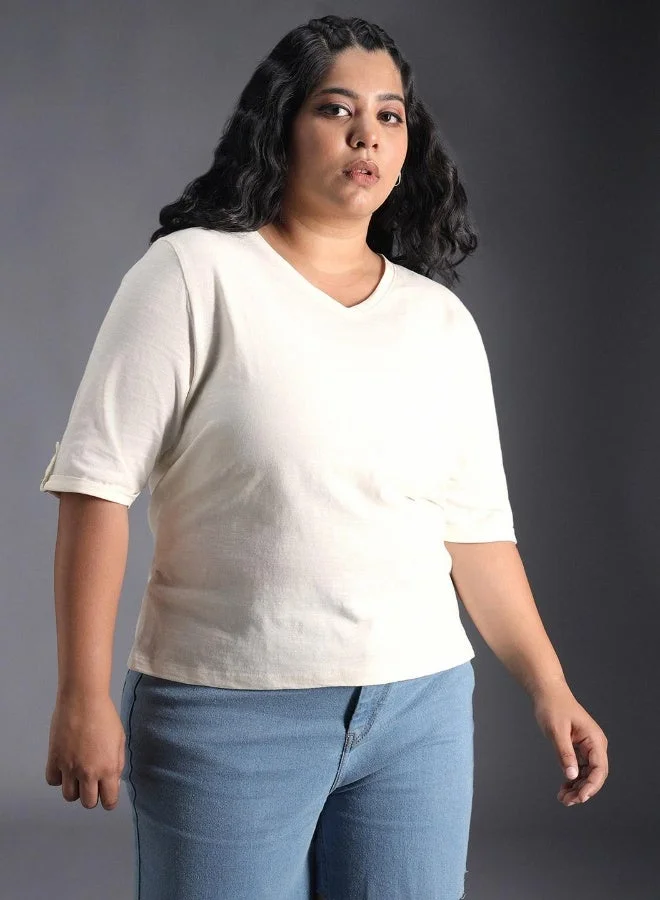 High Star Off White Women’s Regular Fit White T-shirt – Clean and Comfortable for Women | Best Price UAE