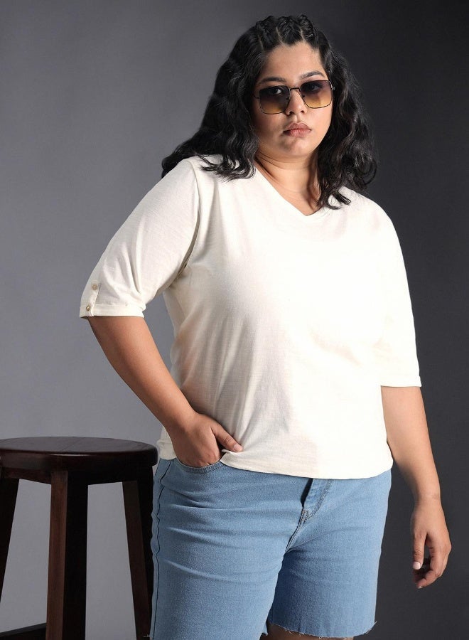 HIGH STAR Women’s Regular Fit White T-shirt – Clean and Comfortable - Image 3