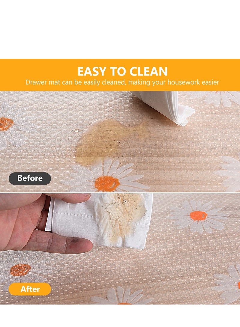 KASTWAVE بطانة رف بطانة درج للمطبخ، غير لاصقة مقاومة للماء شفافة EVA ثلاجة خزانة درج مخزن رفوف بطانة، غير قابلة للانزلاق يمكن قصها مفارش ( 17.7" x 196.8" ) - Image 3
