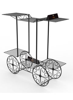 Wooden Twist 6-Tier Cart Planter Stand, Outdoor Flower Rack Flower Pot  - Image 3