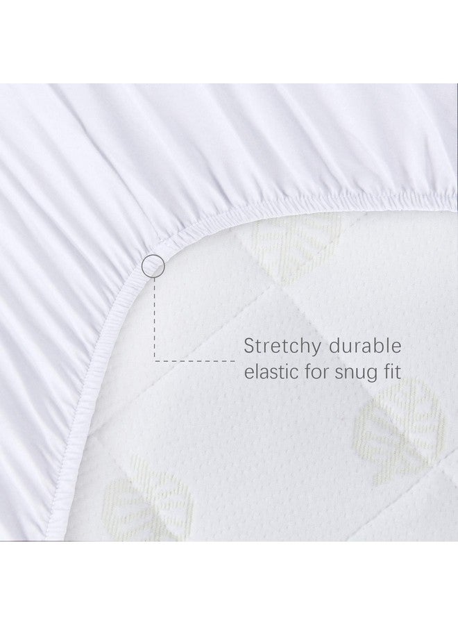 Biloban Waterproof Bassinet Mattress Pad Cover Fit for AirClub Bassinet Bedside Sleeper and Mika Micky Bedside Sleeper, 2 Pack, Ultra Soft Viscose Made from Bamboo Terry Surface, Breathable and Easy Care  - Image 4