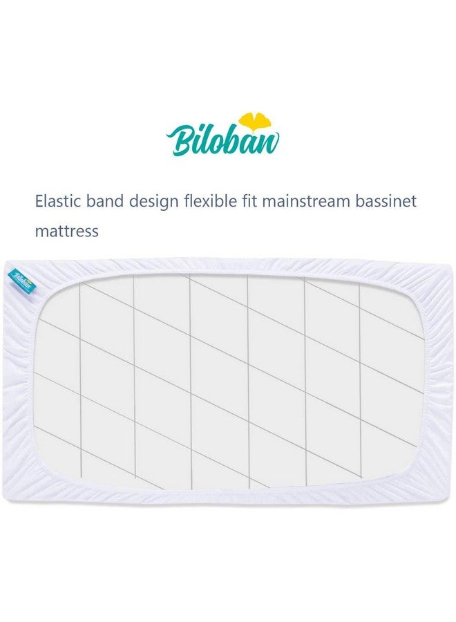 Biloban Waterproof Bassinet Mattress Pad Cover Fit for AirClub Bassinet Bedside Sleeper and Mika Micky Bedside Sleeper, 2 Pack, Ultra Soft Viscose Made from Bamboo Terry Surface, Breathable and Easy Care  - Image 3