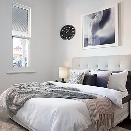 Seiko 12 Inch Sano Wall Clock, Metallic Black - Image 3