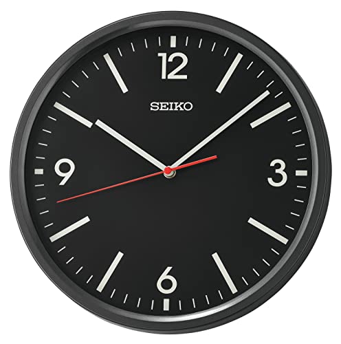 Seiko 12 Inch Sano Wall Clock, Metallic Black - Image 1