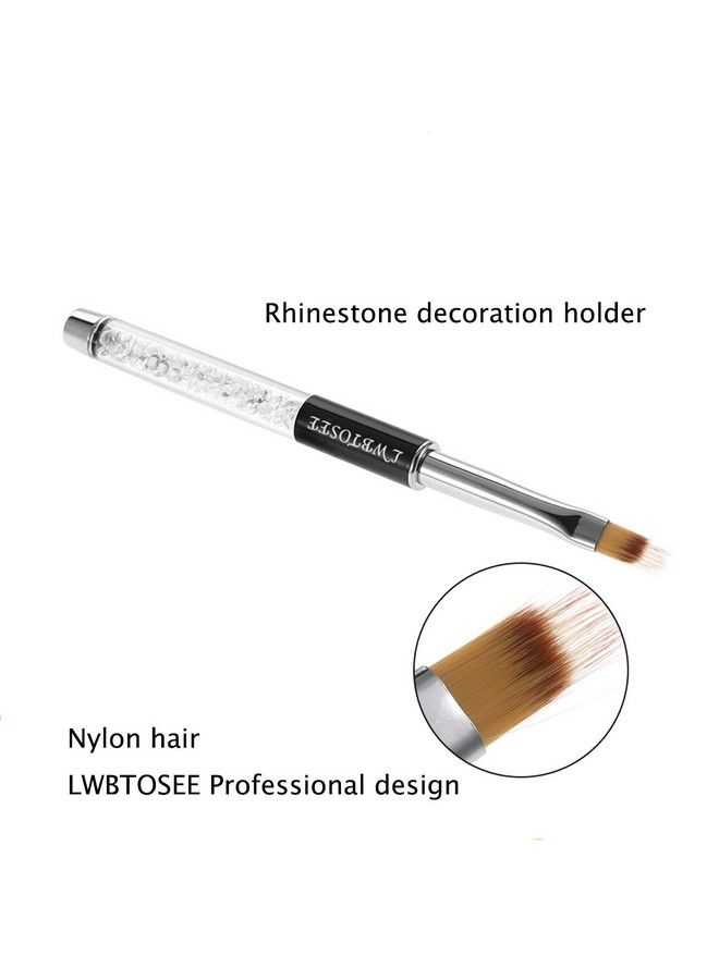 LWBTOSEE 2Pcs Nail Ombre Brush Nail Art Painting Pen Brush Uv Gel Polish Gradient Color Rhinestone Crystal Acrylic Nail Drawing Pen - Image 4