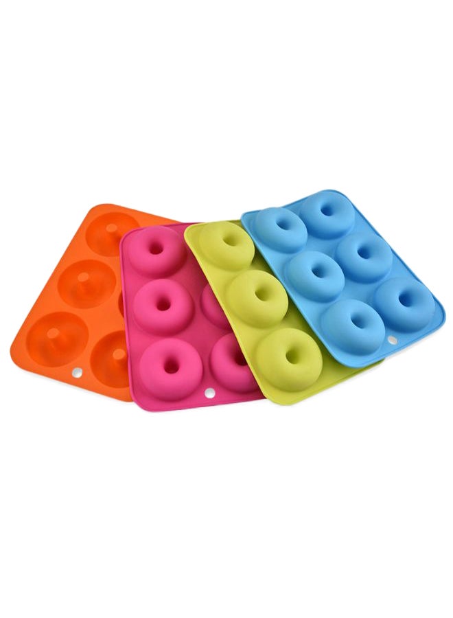 4-Piece Donut Baking Mould Set Multicolour 18 x 25.5cm