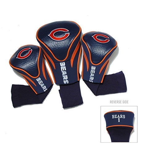 Team Golf NFL Chicago Bears Contour Golf Club Headcovers 3 Count Numbered 1 3 X Fits Oversized Drivers Utility Rescue Fairway Clubs Velour lined for Extra Club Protection - Image 3