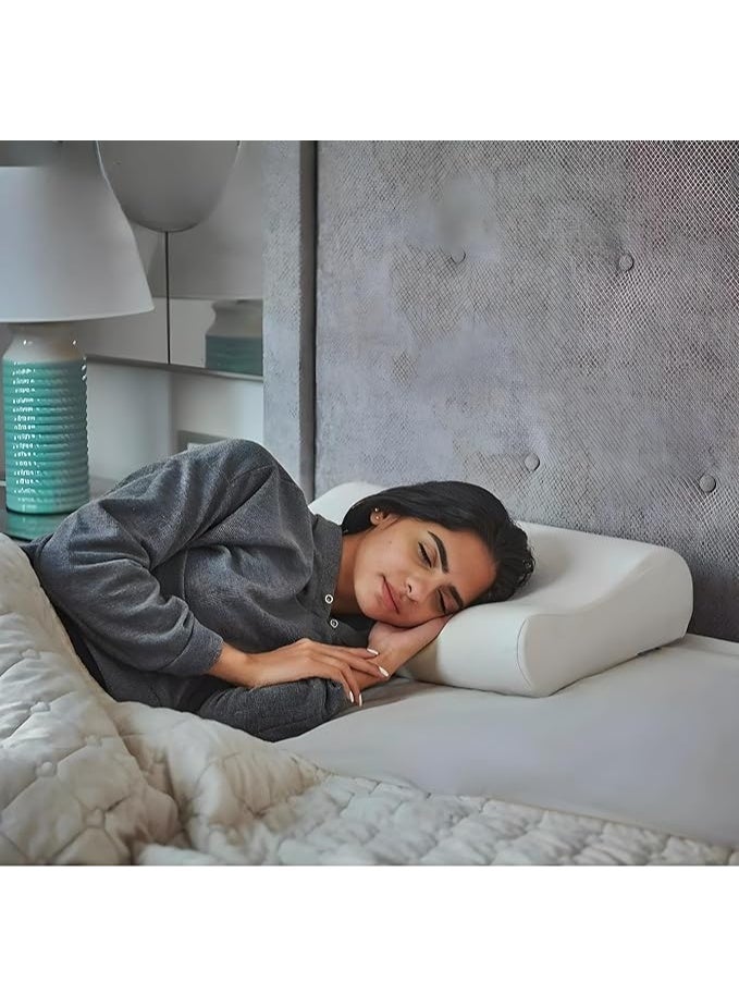 وسادة نوم طبية من الميموري فوم (50 × 30 × 11 سم) – تصميم هندسي لدعم الرقبة والأكتاف – فوم عالي الكثافة بخاصية الارتداد البطيء لنوم صحي وهادئ - Image 4