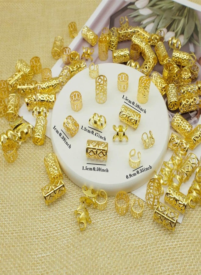 Snmzlc 106 Pcs Serpentine Shaped Gold Hair Braids Dreadlock Hair Beads Non-Piercing Ear Clip Hair Jewelry for Braids Accessories for Women Men Hair Accessories US248 (Gold) - Image 3