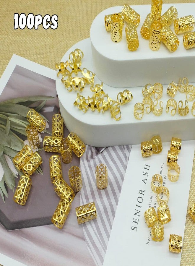 Snmzlc 106 Pcs Serpentine Shaped Gold Hair Braids Dreadlock Hair Beads Non-Piercing Ear Clip Hair Jewelry for Braids Accessories for Women Men Hair Accessories US248 (Gold) - Image 4