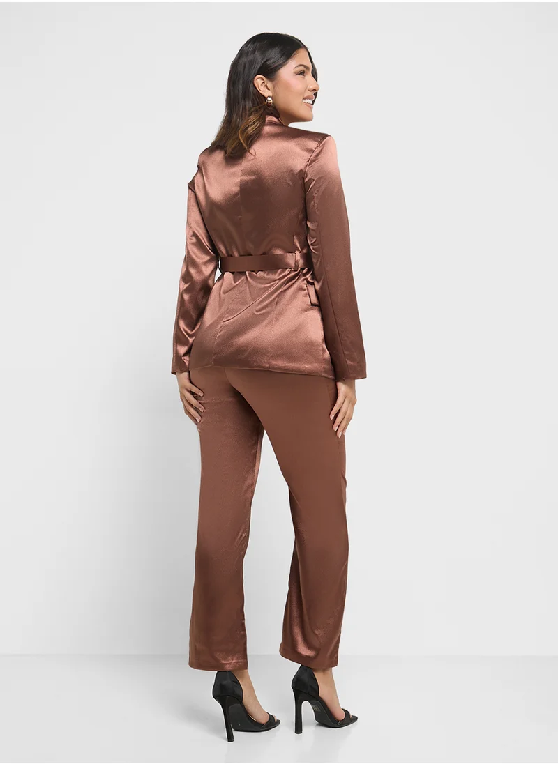 ELLA Satin Blazer & Pant Set