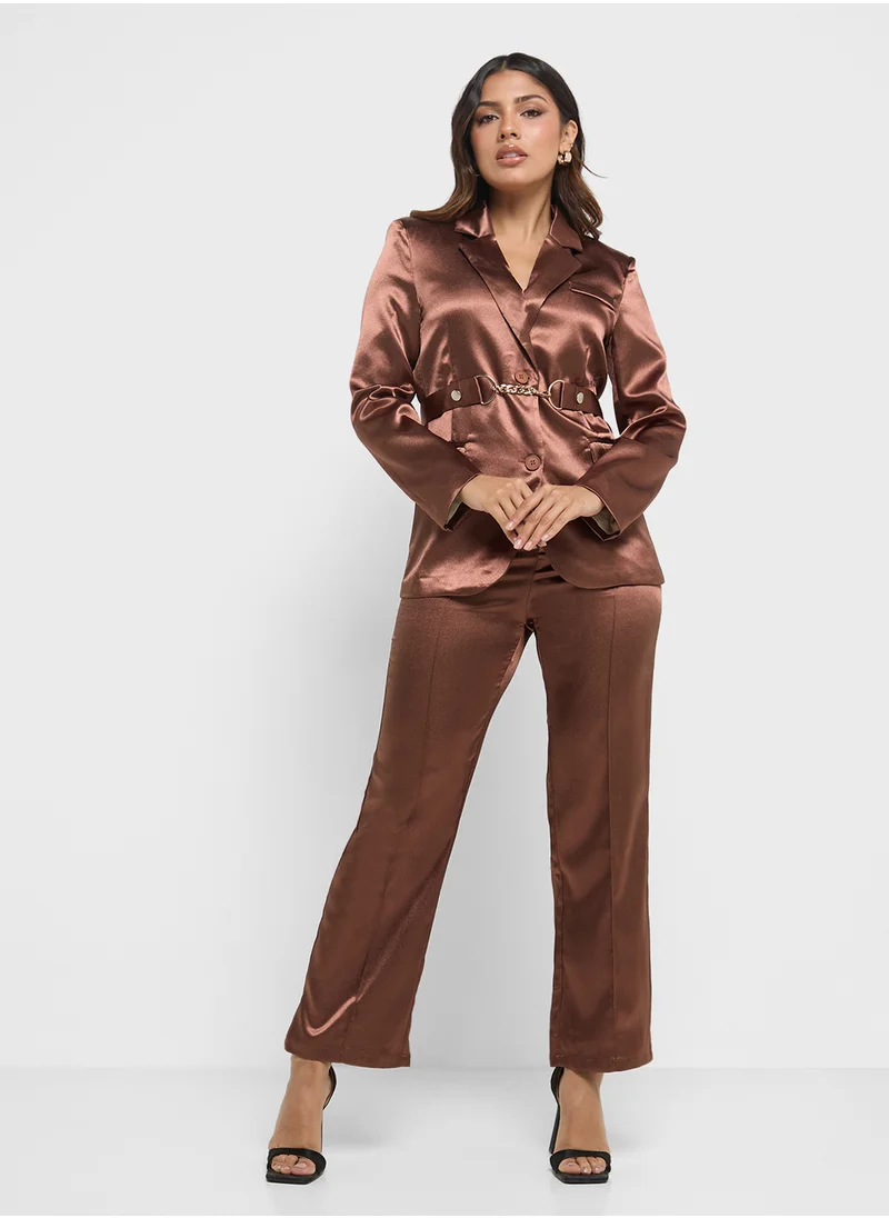 ELLA Satin Blazer & Pant Set