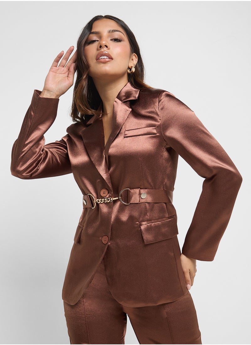 ELLA Satin Blazer & Pant Set  - Image 3