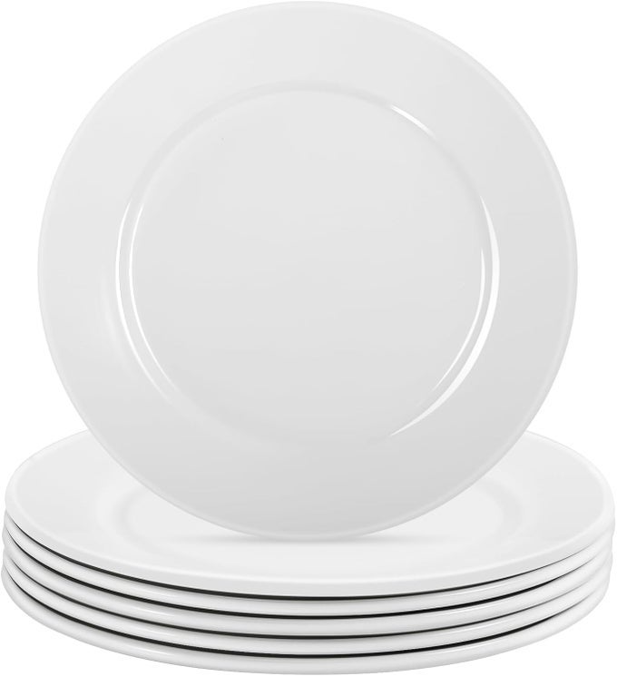 PORCELAIN DESSERT PLATES8 INCH WHITE SALAD PLATESSMALL APPETIZER PLATESWHITE PORCELAIN DINNER PLATESCERAMIC DESSERT PLATESMICROWAVE DISHWASHER SAFESET OF 6