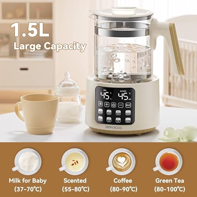 Dxmocos Electric Kettle With Temperature Control 15L Large Capacity Stainless Steel Water Boiler 40C To 100C Adjustable 72H Keep Warm Type G Plug Kettle For Coffee Tea Milk Powder - Image 2