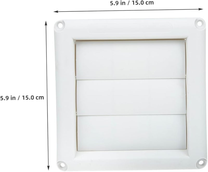 Cabilock 2pcs Outdoor Dryer Vent Cover Louvered Exhaust Cap White Enhanced Airflow Weather Resistant - Image 3