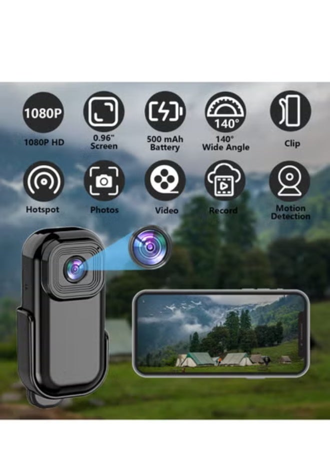GULFLINK Mini Wi-Fi Action Camera 1080P 30fps Digital Video Camera with 0.96in LCD Screen Built-in Rechargeable Battery Motion Detection with Mount Back Clip Protective Cover - Image 2
