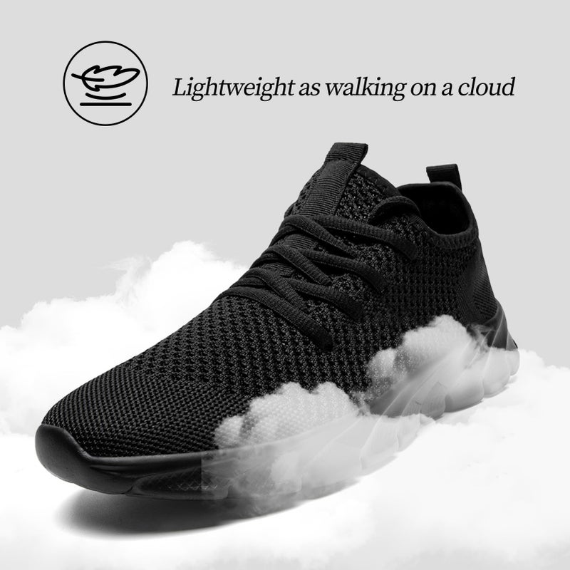 YRLTYO Non Slip Work Shoes Women Walking Running Tennis Sneakers Gym Workout Athletic Lightweight Comfortable Fashion Sport Mesh Casual Shoe Black Size 9 - Image 3