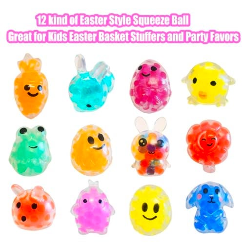 Cherislpy 32 Pack Prefilled Easter Eggs with Squishy Toys Inside Bright Colorful Filled Squeeze Toys Great for Easter Basket Stuffers Egg Fillers Party Favors - Image 5
