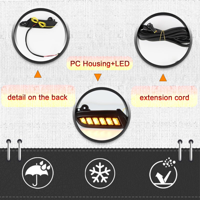 BINQIGOO Full LED Front Side Marker Headlight Kit for Toyota Tacoma 2016-2023 Function as Dynamic Sequential Turn Signal Lightsï¼ŒDaytime Running light Kit (16-23) - Image 5
