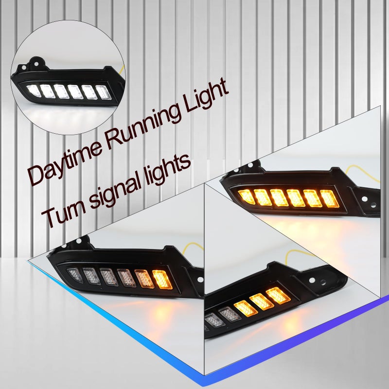 BINQIGOO Full LED Front Side Marker Headlight Kit for Toyota Tacoma 2016-2023 Function as Dynamic Sequential Turn Signal Lightsï¼ŒDaytime Running light Kit (16-23) - Image 4