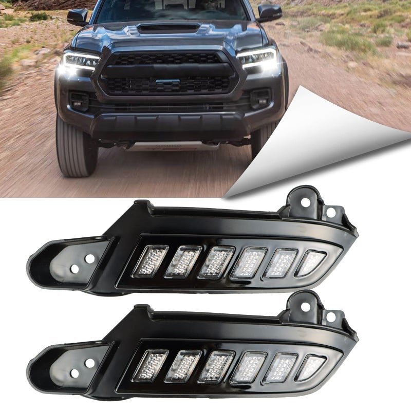 BINQIGOO Full LED Front Side Marker Headlight Kit for Toyota Tacoma 2016-2023 Function as Dynamic Sequential Turn Signal Lightsï¼ŒDaytime Running light Kit (16-23) - Image 1