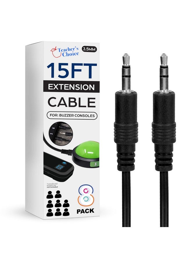 Teacher's Choice Light Up Game Buzzer System, 15 Ft Extension Cables for Game Buzzer System 8-Pack - Image 1