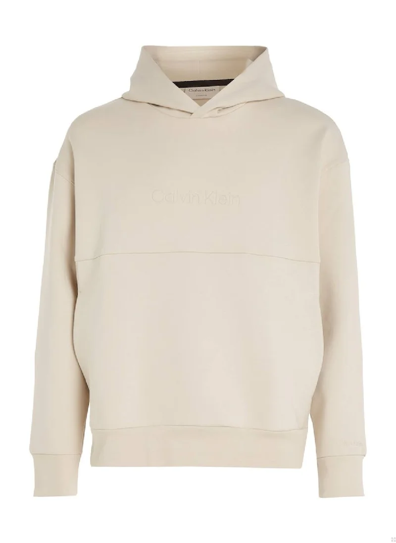 كالفن كلاين Men's Hoodie - Organic Cotton, Beige