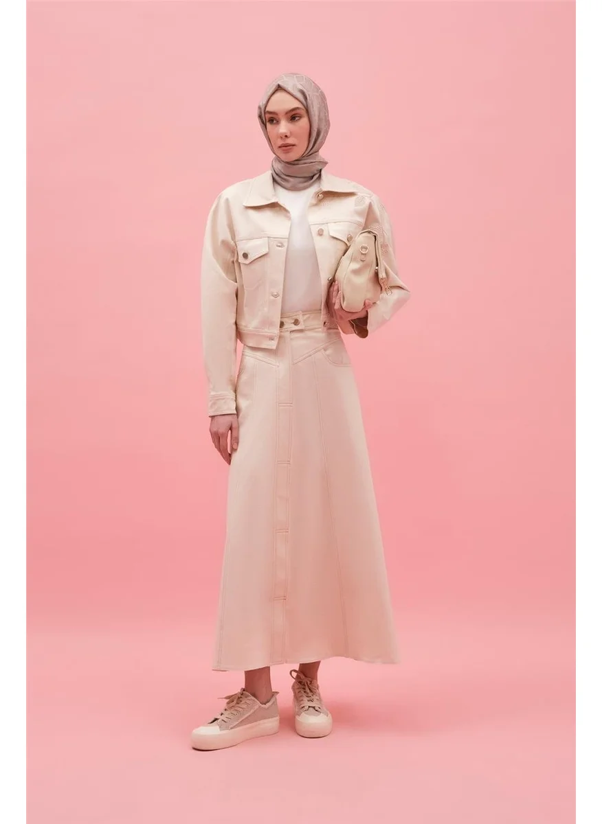 ARMINE Handle Raw Denim Skirt 25Y1827 Natural