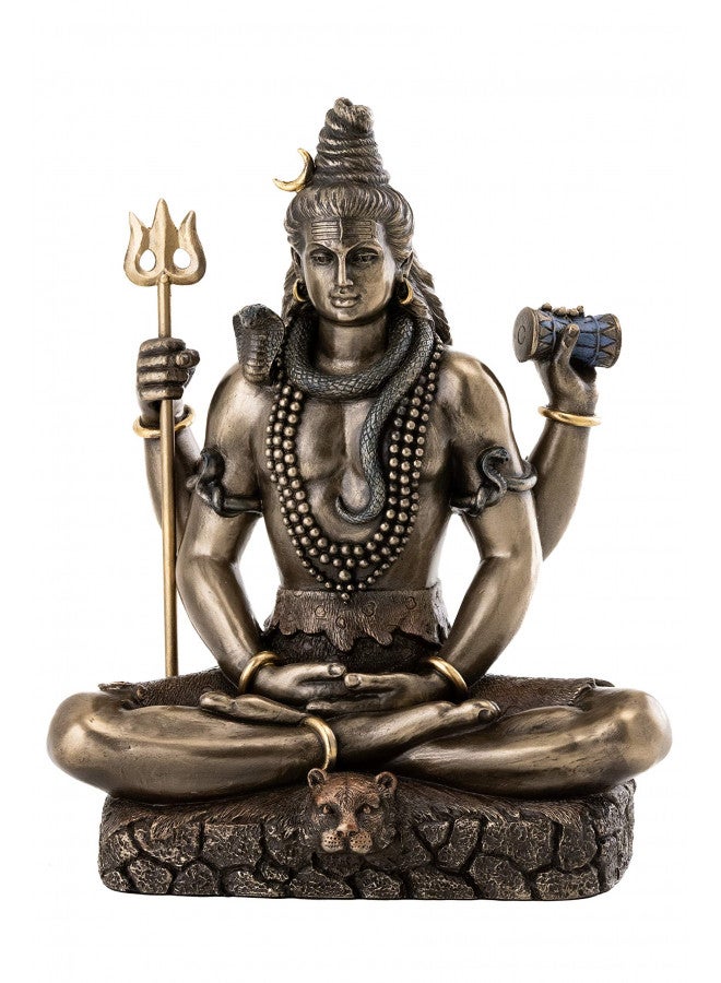 Top Collection Shiva Statue in Padmasana Lotus Pose-Hindu God of Destroying Evil, Ignorance, and Death Sculpture - Collectible Figurine (Cold Cast Bronze) - Image 1