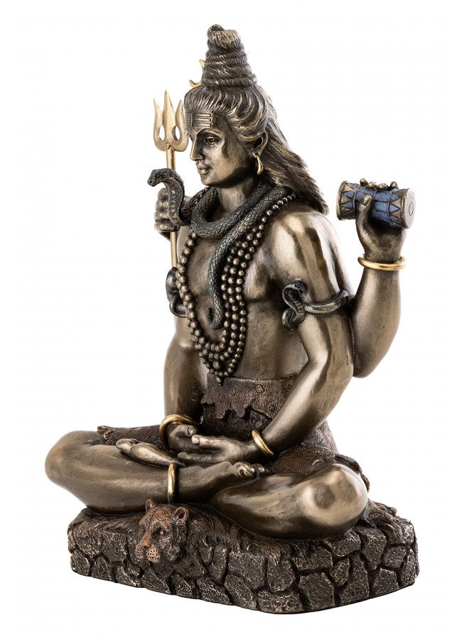 Top Collection Shiva Statue in Padmasana Lotus Pose-Hindu God of Destroying Evil, Ignorance, and Death Sculpture - Collectible Figurine (Cold Cast Bronze) - Image 2