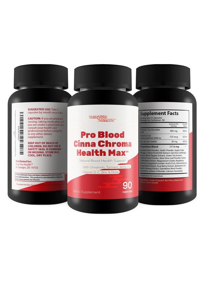 Pro Blood Cinna Chroma Health Max - Natural Blood Health Support with Cinnamon, Turmeric, Berberine, Vitamin D, Vitamin C, Zinc & More - Promote Balanced Blood Health & Improved Blood Flow - Image 4