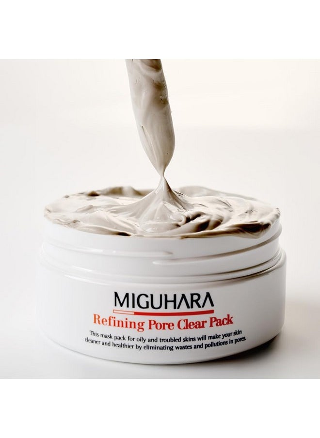 MIGUHARA MIGUHARA Refining Pore Clear Pack | Clay Face Mask | Pore Cleanser | Wash Off Mask Type | Hydrating Facial Mask for All Skin Types | Korean Beauty Skincare Product (150g/5.29 Oz.)  - Image 3