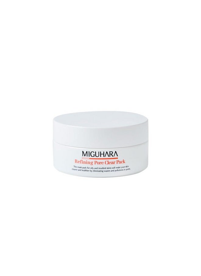 MIGUHARA MIGUHARA Refining Pore Clear Pack | Clay Face Mask | Pore Cleanser | Wash Off Mask Type | Hydrating Facial Mask for All Skin Types | Korean Beauty Skincare Product (150g/5.29 Oz.)  - Image 1