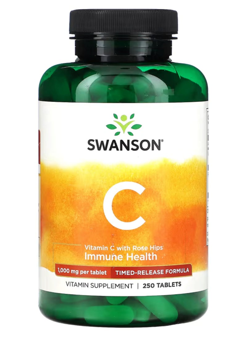 Swanson, Vitamin C with Rose Hips, 1,000 mg, 250 Tablets